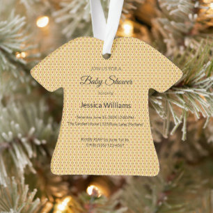 Cute Boho Baby Shower Gender Neutral, Customisable Ornament