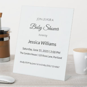 Cute Boho Baby Shower Gender Neutral, Customisable Pedestal Sign