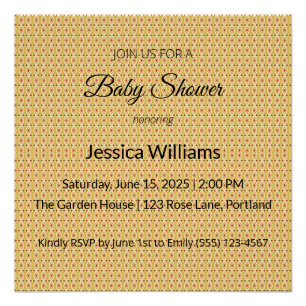 Cute Boho Baby Shower Gender Neutral, Customisable Poster