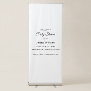 Cute Boho Baby Shower Gender Neutral, Customisable Retractable Banner