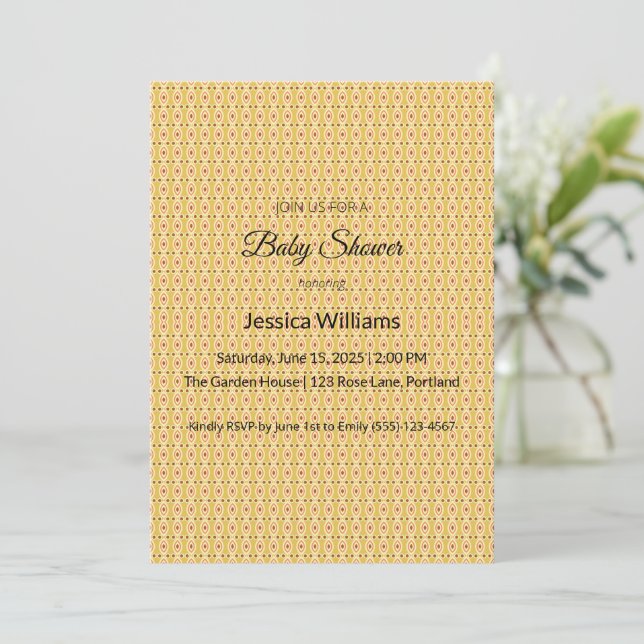 Cute Boho Baby Shower Gender Neutral, Customisable Save The Date (Standing Front)