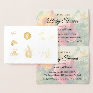 Cute Boho Baby Shower UPDATE Foil Card