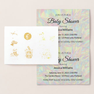 Cute Boho Baby Shower UPDATE Foil Card