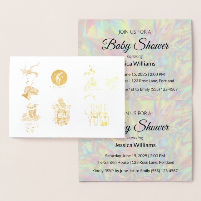 Cute Boho Baby Shower UPDATE Foil Card (Display)