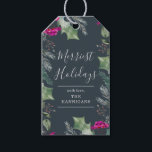 Cute Boho Blue Pink Botanical Holiday  Gift Tags<br><div class="desc">These holiday gift tags feature cute winter botanicals combined with elegant typography! Perfect to add that special touch to your holiday gift! To make changes,  please click Personalise.</div>