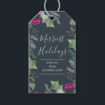 Cute Boho Blue Pink Botanical Holiday  Gift Tags<br><div class="desc">These holiday gift tags feature cute winter botanicals combined with elegant typography! Perfect to add that special touch to your holiday gift! To make changes,  please click Personalise.</div>
