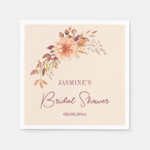 Cute Boho Bridal Shower Paper Napkin