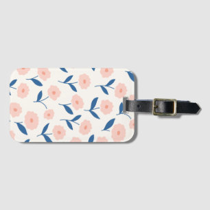 Cute Boho Chic Pink Flowers Pattern  Luggage Tag