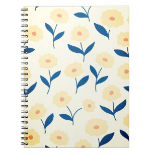 Cute Boho Chic Yellow Flowers Pattern  Notebook