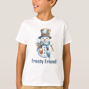 Cute Boho Christmas Snowman Holiday Boy's T-Shirt