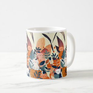 "Cute Boho Contemporary Cats – Stylish Animal  Coffee Mug