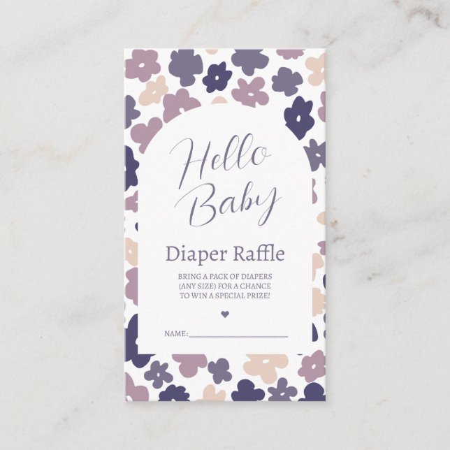 Cute Boho Daisy Diaper Raffle Enclosure Card (Front)