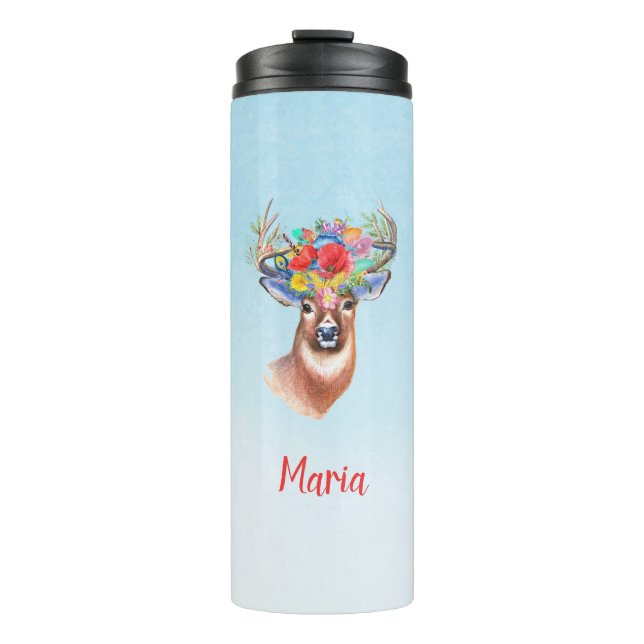 Cute Boho Deer Thermal Tumbler (Front)