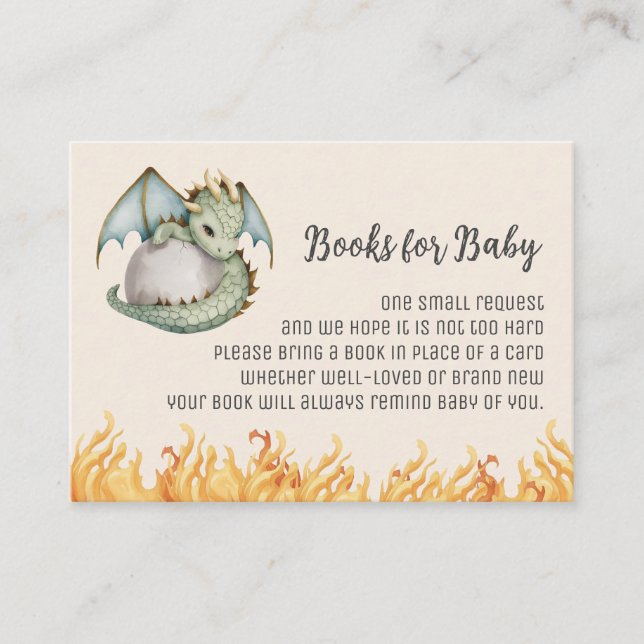Cute Boho Dragon Egg Books for Baby Request Card (Front)