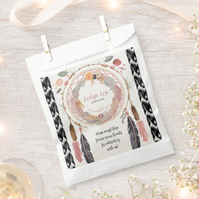 Cute Boho Dreamcatcher Baby Shower Party  Favour Bags (Clipped)