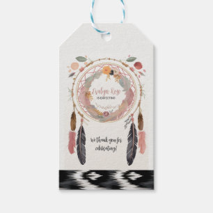 Cute Boho Dreamcatcher Baby Shower Party  Gift Tags