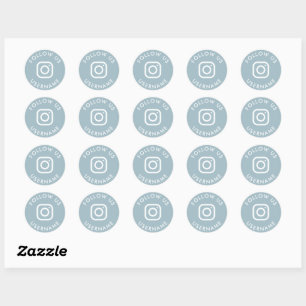 cute boho duck blue custom instagram social media classic round sticker