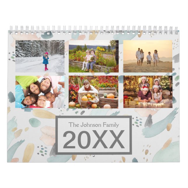 Cute Boho Family Create Your Own Photo Calendar (Cover)