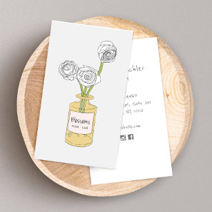 Cute Boho Floral  Bouquet Business Card
