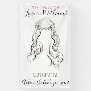 Cute Boho Hairstyle Wedding Hair Stylist Floral Banner