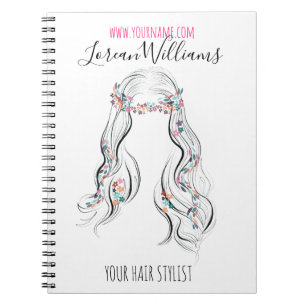 Cute Boho Hairstyle Wedding Hair Stylist Floral   Notebook