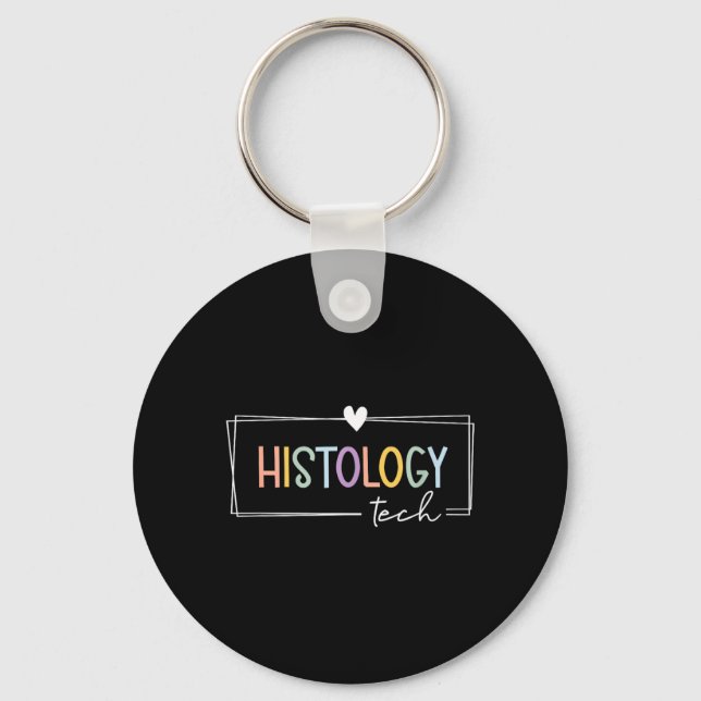 Cute Boho Histology Tech Medical Lab Technician Key Ring (Front)