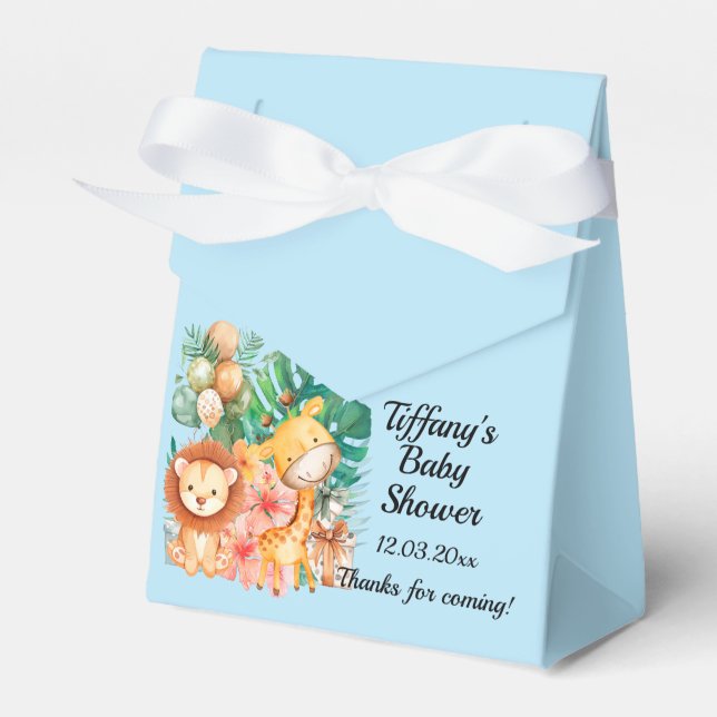 Cute Boho Jungle Animals Baby Shower Favour Box (Front Side)