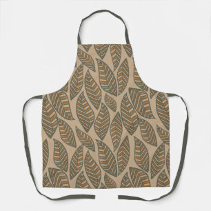 Cute Boho Leaf Doodles Apron