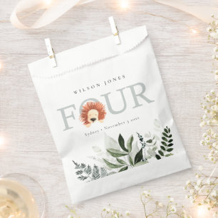 Cute Boho Lion Foliage 4th Fourth Baby Shower Favour Bags