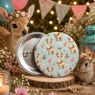 Cute Boho Llama 6 Cm Round Badge