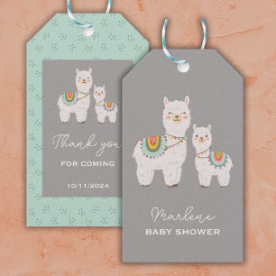 Cute boho llama baby shower gift tags