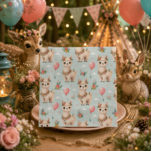 Cute Boho Llama Napkin