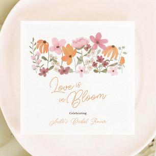 Cute boho meadow little wildflower bridal shower napkin
