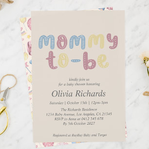 Cute Boho Mummy To Be Baby Shower Invitation