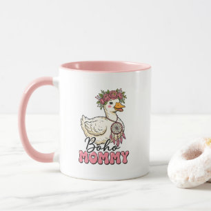 Cute Boho Mummy word art goose Mug