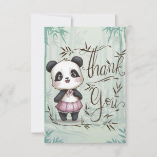 Cute Boho Panda Thank You Card