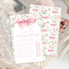 Cute boho pink bow floral baby girl shower games