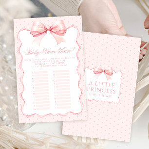 Cute boho pink bow ribbon baby girl shower games