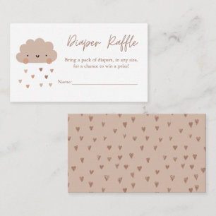 Cute Boho Rain Cloud Diaper Raffle Enclosure Card