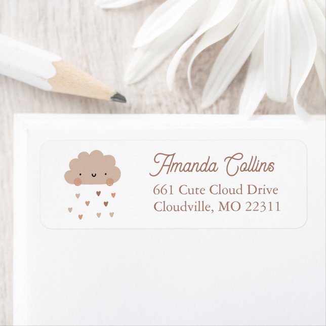 Cute Boho Rain Cloud Return Address (Insitu)