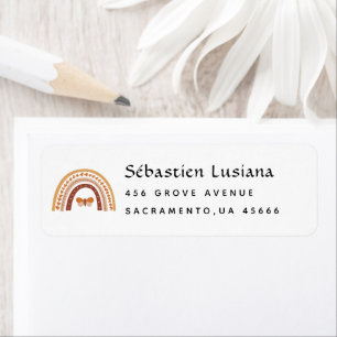 Cute Boho Rainbow Baby Shower Return Address