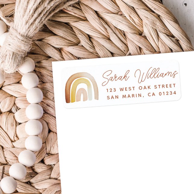 Cute Boho Rainbow Baby Shower Return Address (Creator Uploaded)