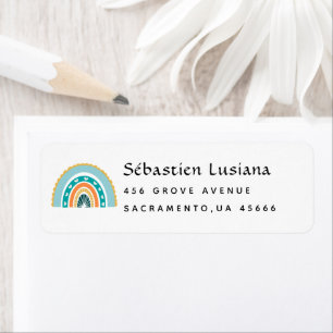 Cute Boho Rainbow Baby Shower Return Address