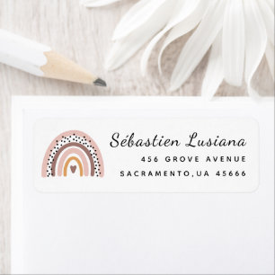 Cute Boho Rainbow Baby Shower Return Address