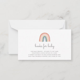Cute Boho Rainbow Books for Baby Shower Coral Card