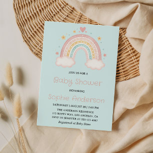 Cute Boho Rainbow - Gender Neutral Baby Shower Invitation
