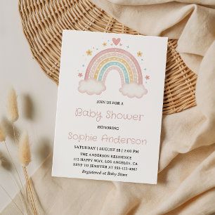 Cute Boho Rainbow - Gender Neutral Baby Shower Invitation
