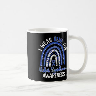 Cute Boho Rainbow I Wear Blue For Usher Syndrome A Coffee Mug