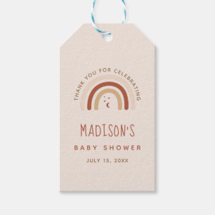 Cute Boho Rainbow Terracotta Baby Shower Moon Star Gift Tags