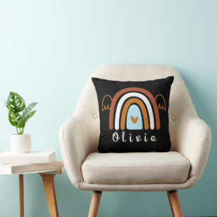 Cute Boho Rainbow with Personalised Name Cushion
